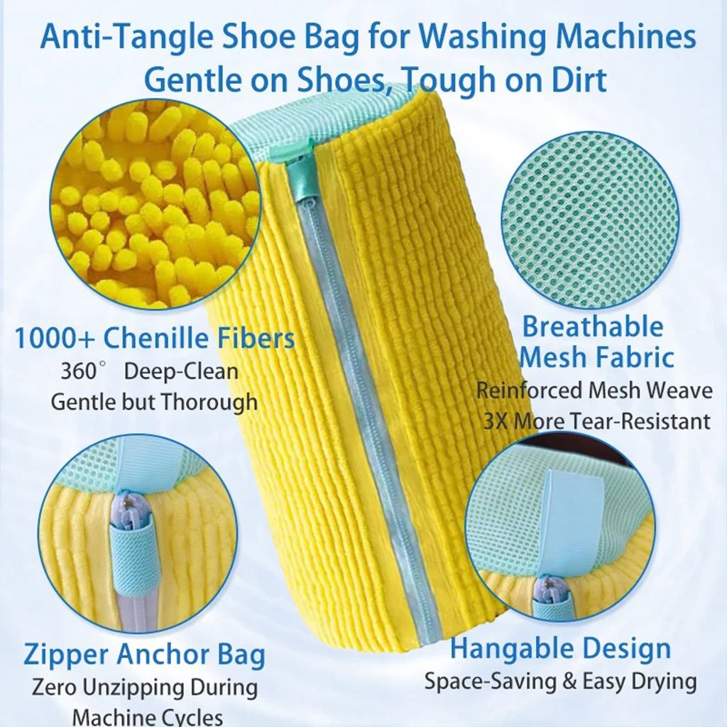 Sac de lavage chaussures pour machine à laver – Pochette protectrice en microfibre - الصورة 6