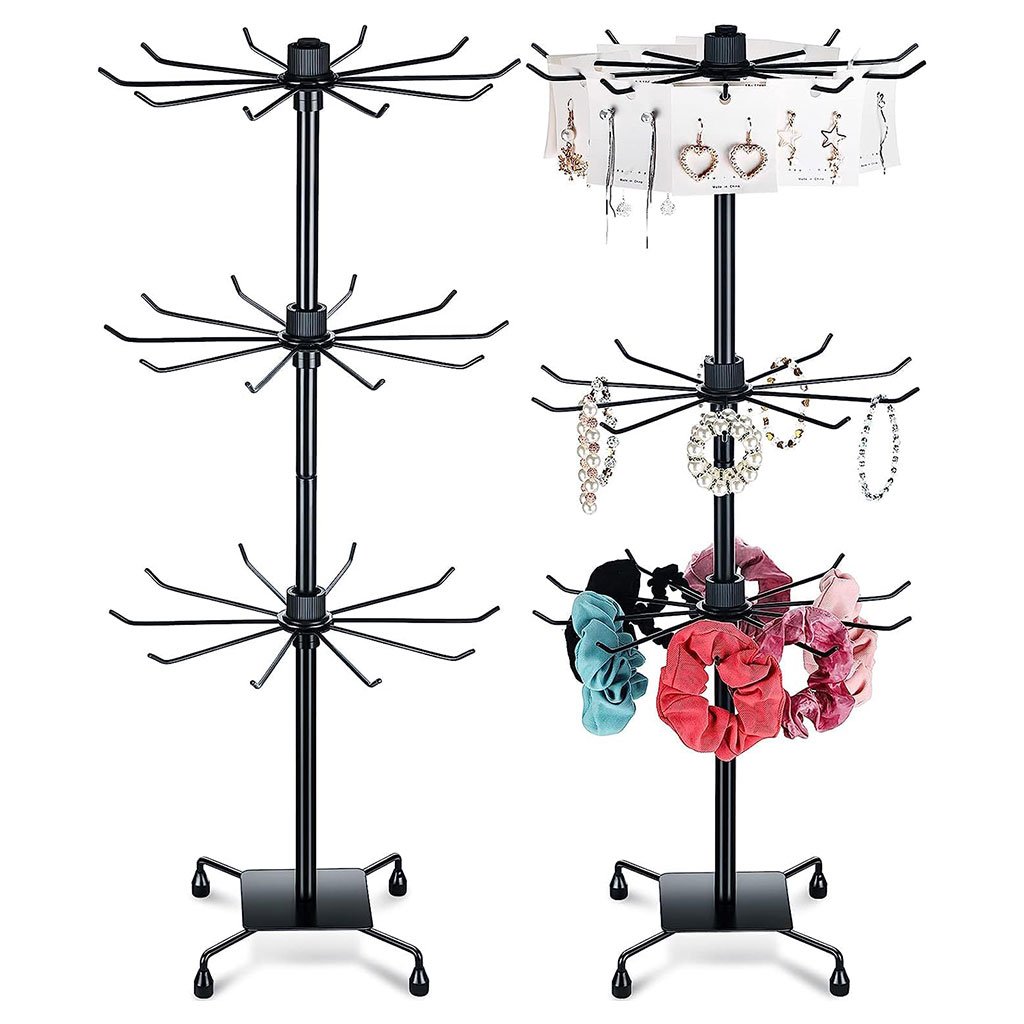 Présentoirs à bijoux ÉléganceSpin – 3 niveaux réglables en métal