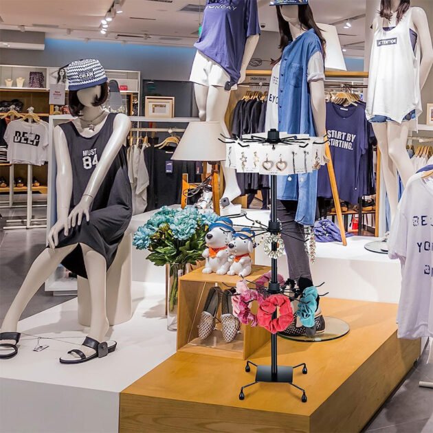 Présentoirs à bijoux ÉléganceSpin – 3 niveaux réglables en métal