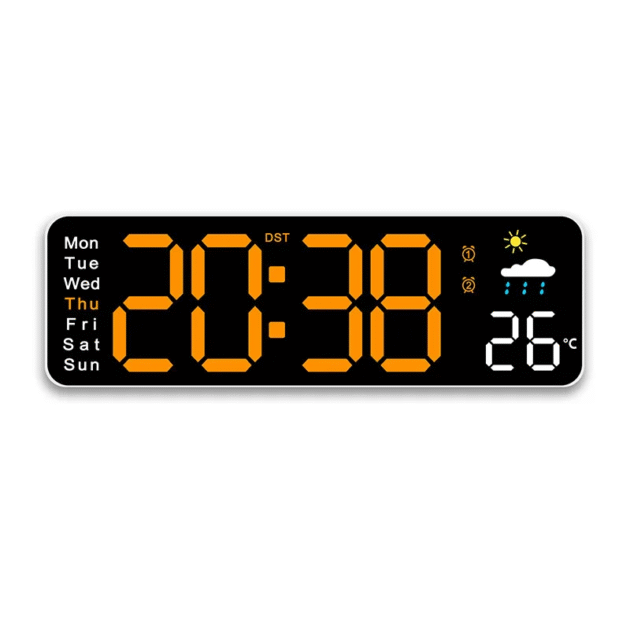 Horloge Numérique Murale LED 6656 avec Affichage Température – L’heure, la clarté et le style réunis !