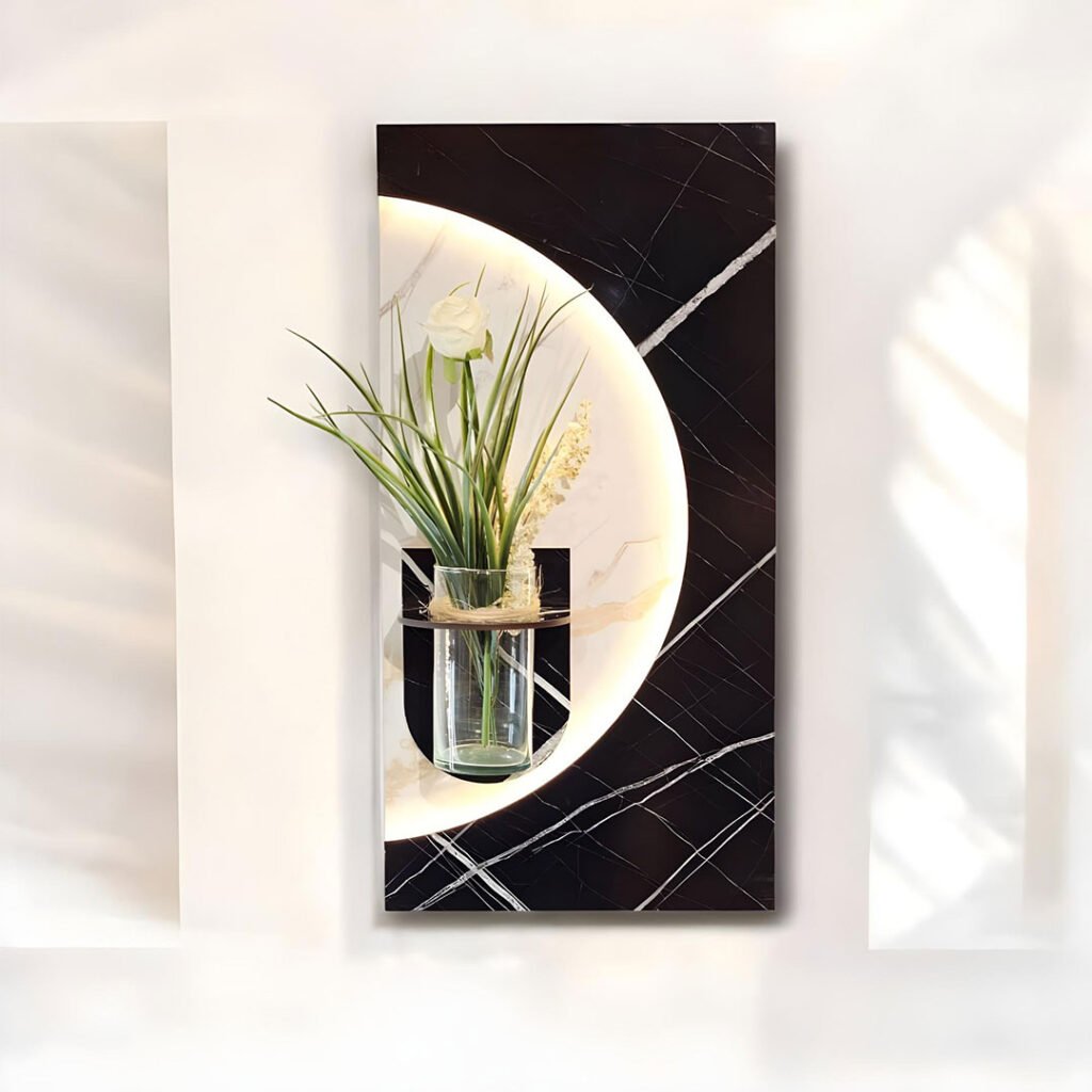 Tableau Mural Lumineux Bois Naturel – Élégance, lumière et nature dans votre intérieur