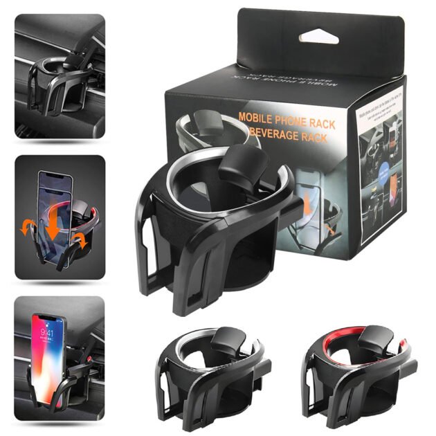 Porte-Gobelet & Support Téléphone 2-en-1 pour Voiture – Organisation Intelligente & Conduite Sécurisée