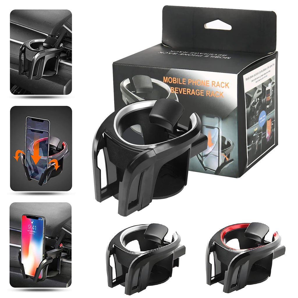 Porte-Gobelet & Support Téléphone 2-en-1 pour Voiture – Organisation Intelligente & Conduite Sécurisée