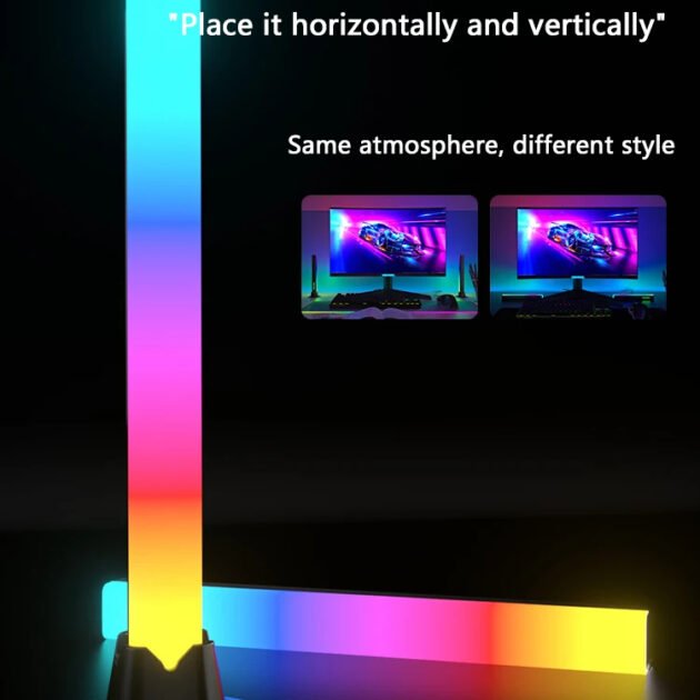 Barres d’Éclairage RGB pour Bureau & Mur (Lot de 2) – Ambiance Visuelle RGB Immersive & Moderne