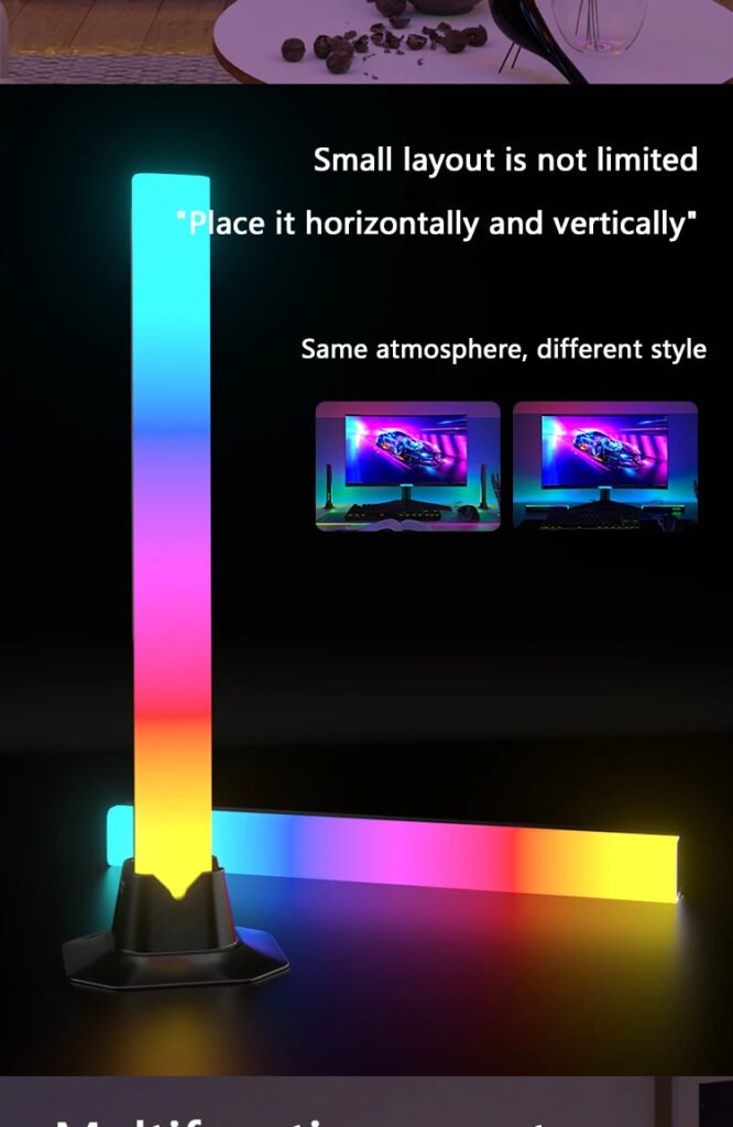 Barres d’Éclairage RGB pour Bureau & Mur (Lot de 2) – Ambiance Visuelle RGB Immersive & Moderne