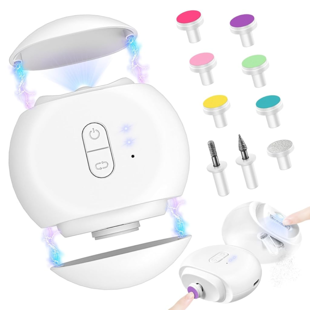 Coupe-Ongles & Lime Électrique 2-en-1 – Soin des Ongles Sécurisé, Précis & Sans Effort