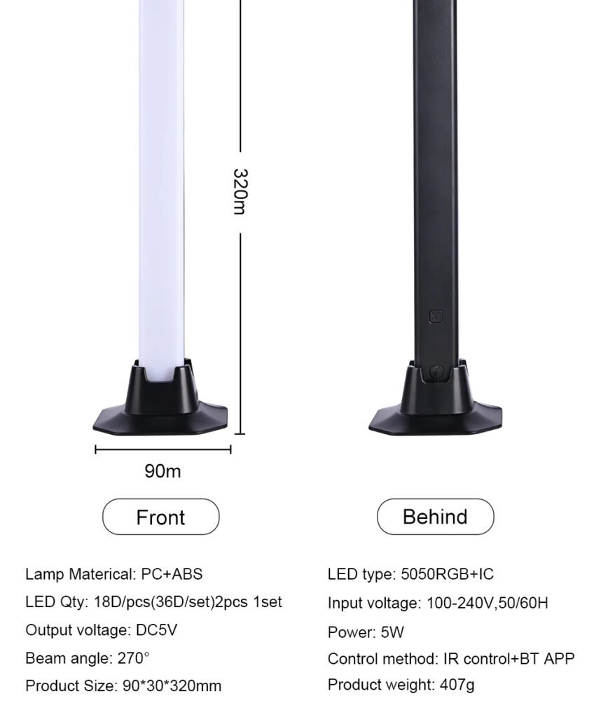 Barres d’Éclairage RGB pour Bureau & Mur (Lot de 2) – Ambiance Visuelle RGB Immersive & Moderne
