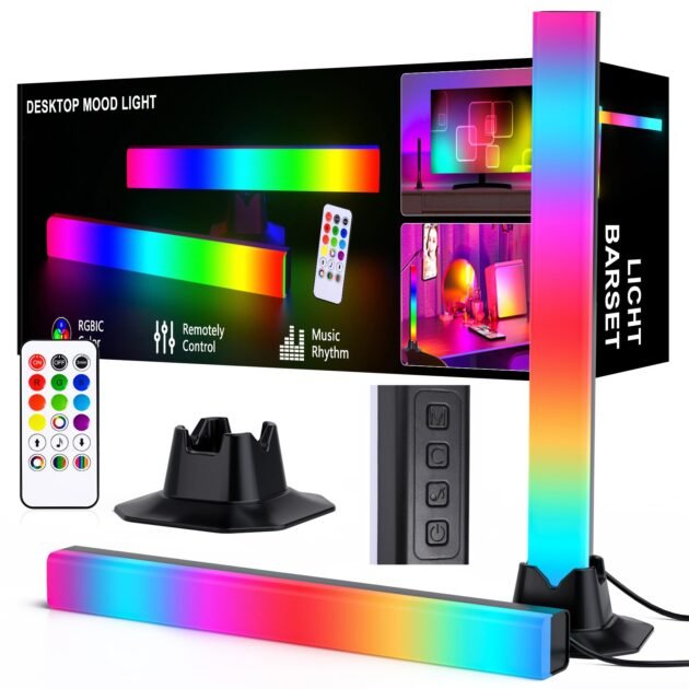 Barres d’Éclairage RGB pour Bureau & Mur (Lot de 2) – Ambiance Visuelle RGB Immersive & Moderne
