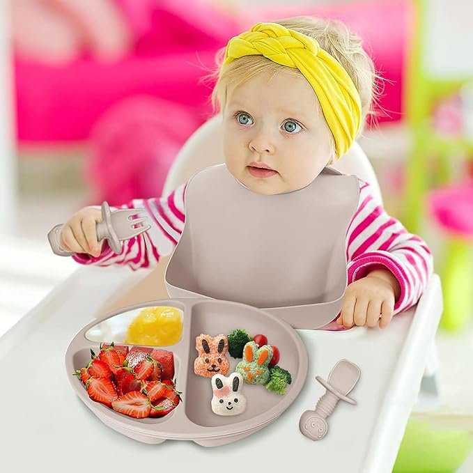 Lot de 6 Accessoires d’Alimentation en Silicone pour Bébé – Repas Sains, Autonomie & Zéro Désordre au Quotidien - الصورة 6