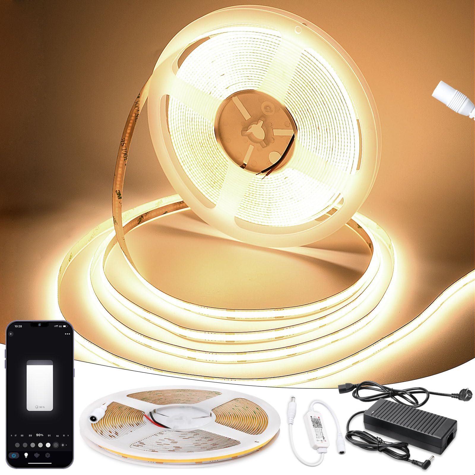 Bande LED à Détecteur de Mouvement 4000K – Éclairage Automatique Puissant & Flexible