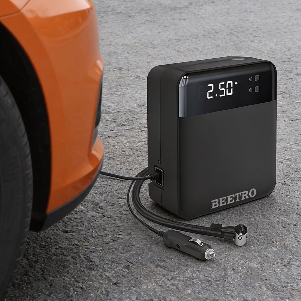 Compresseur de Voiture BE0174 100W avec Écran LCD – Gonflage Intelligent & Sécurité Maximale - الصورة 4