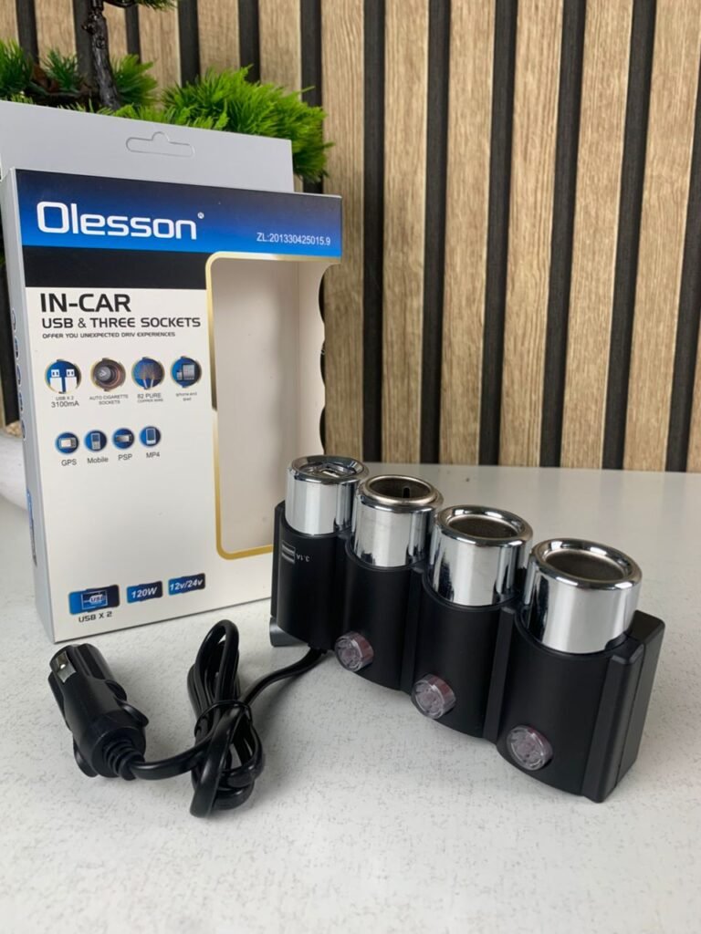 Multiprise allume-cigare Olesson OEM 120W avec 2 ports USB charge rapide