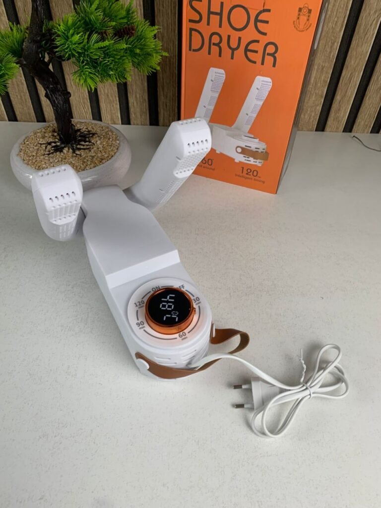 Sèche-chaussures électrique portable avec minuterie et ventilation 360°
