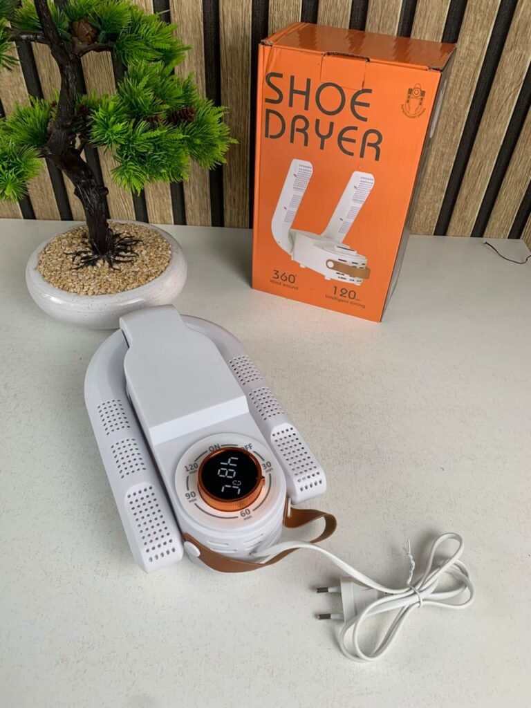 Sèche-chaussures électrique portable avec minuterie et ventilation 360°
