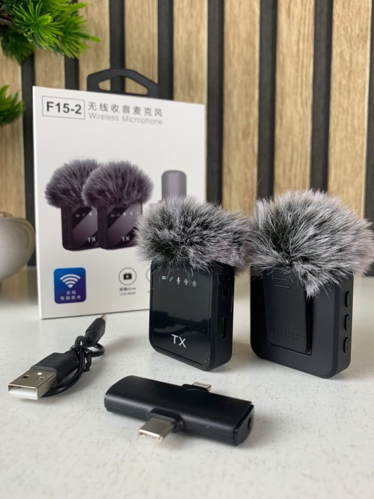 Double Microphone Sans Fil Professionnel F15-2 – Audio Pro 2-en-1 pour iPhone & Android