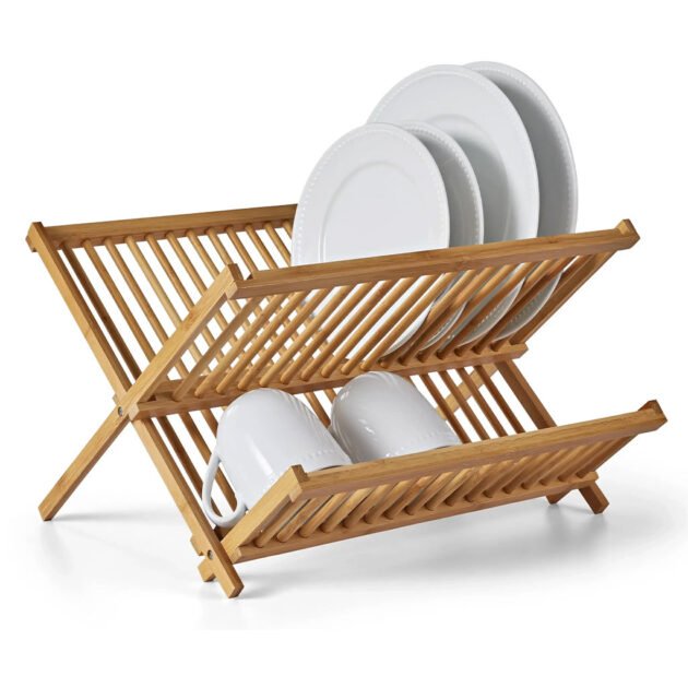 Égouttoir à Vaisselle en Bambou – Séchage Naturel & Design Pliable Éco-Friendly
