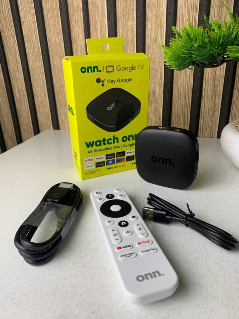 ONN Android TV Box 8+128GB avec Télécommande Vocale – Transformez votre TV en cinéma intelligent 4K
