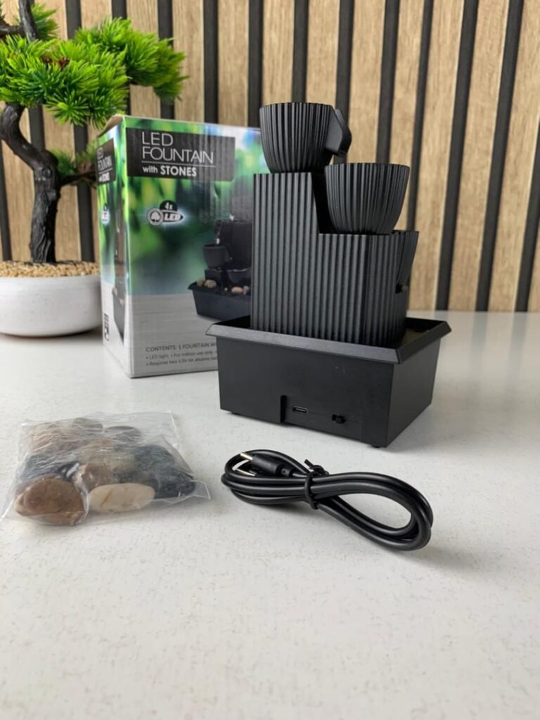 Fontaine à eau cascade LED USB V5 – Élégance Zen & Ambiance Apaisante