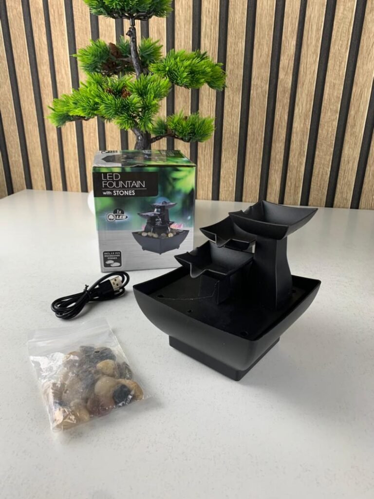 Fontaine à eau cascade LED USB V4 – Ambiance Zen, Élégance & Énergie Positive