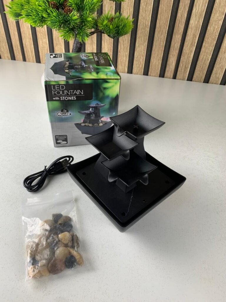 Fontaine à eau cascade LED USB V4 – Ambiance Zen, Élégance & Énergie Positive