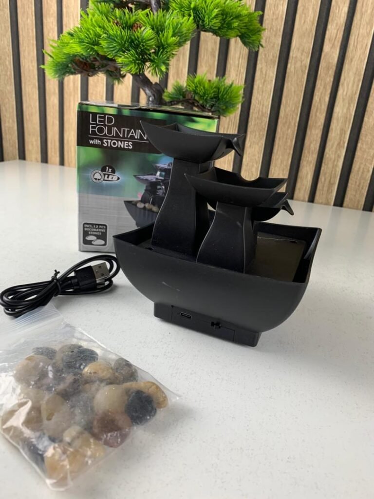 Fontaine à eau cascade LED USB V4 – Ambiance Zen, Élégance & Énergie Positive