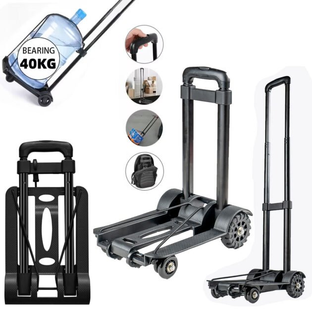 Chariot de manutention pliable et léger à 2 roues – Transport facile et sans effort