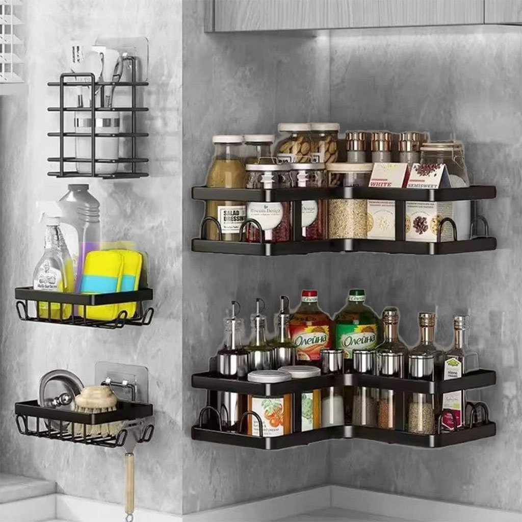 Organisateur d’Angle de Douche 5 Pièces – Rangement Intelligent & Sans Perçage - الصورة 3