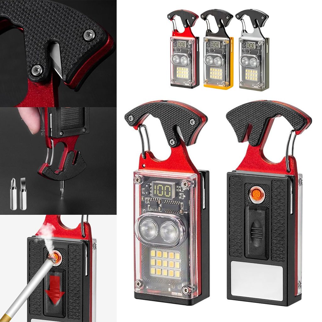 Mini lampe COB rechargeable Type‑C avec écran batterie – outil d’urgence multifonction