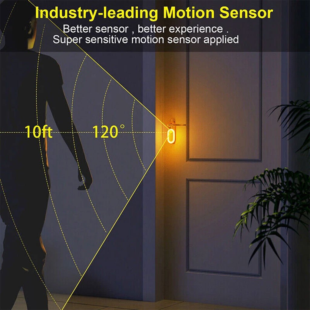 Veilleuse de Porte en Bois Portable avec Détecteur de Mouvement – Lumière et Notes Intelligentes - الصورة 3