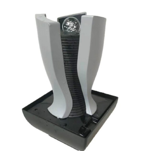 Fontaine à eau en forme de tour cascade avec boule de cristal et éclairage LED V6 Décor zen et lumineux – ambiance relaxante pour votre intérieur