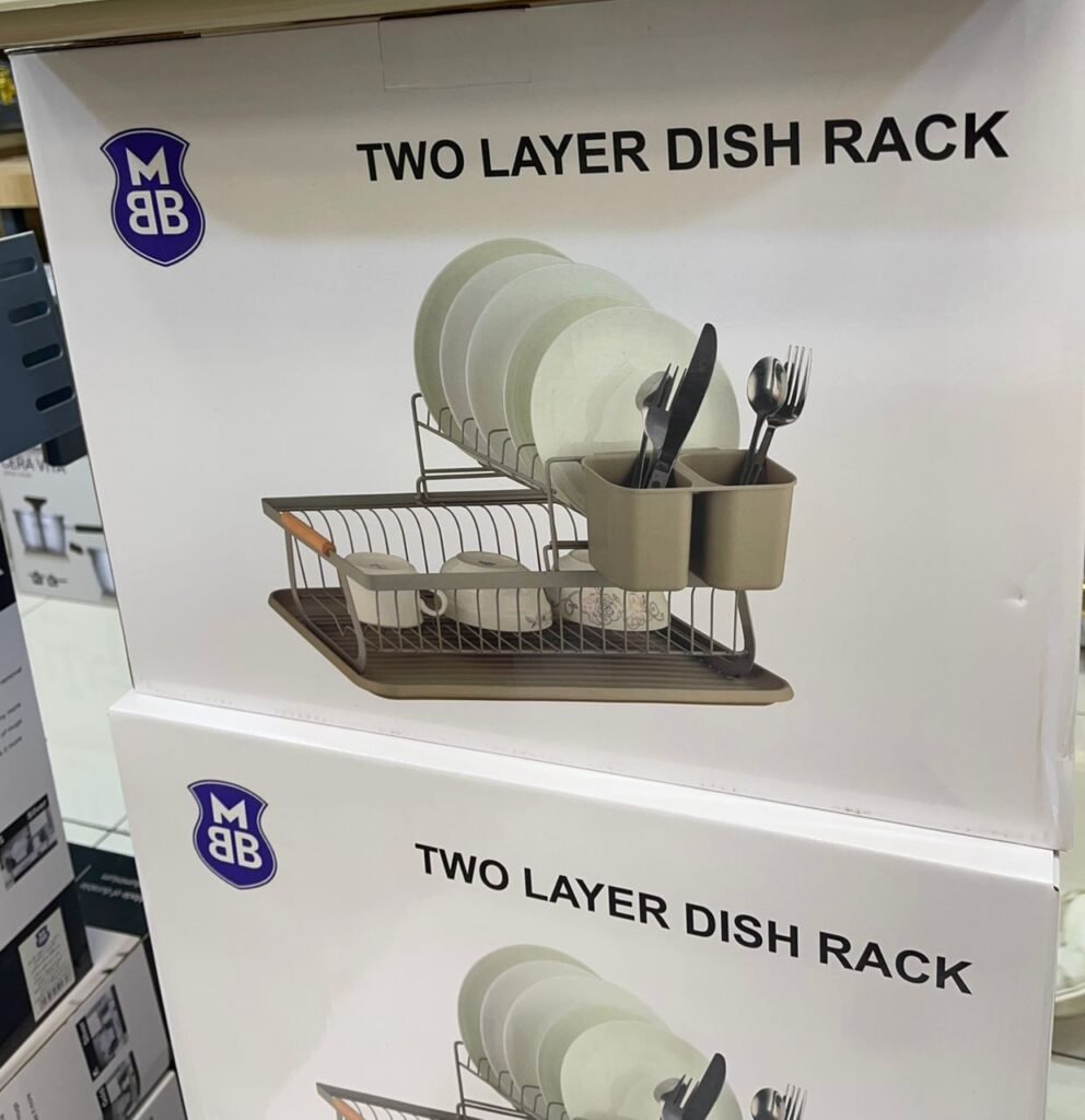 Égouttoir à vaisselle à deux niveaux avec plateau – L’élégance pratique pour votre cuisine