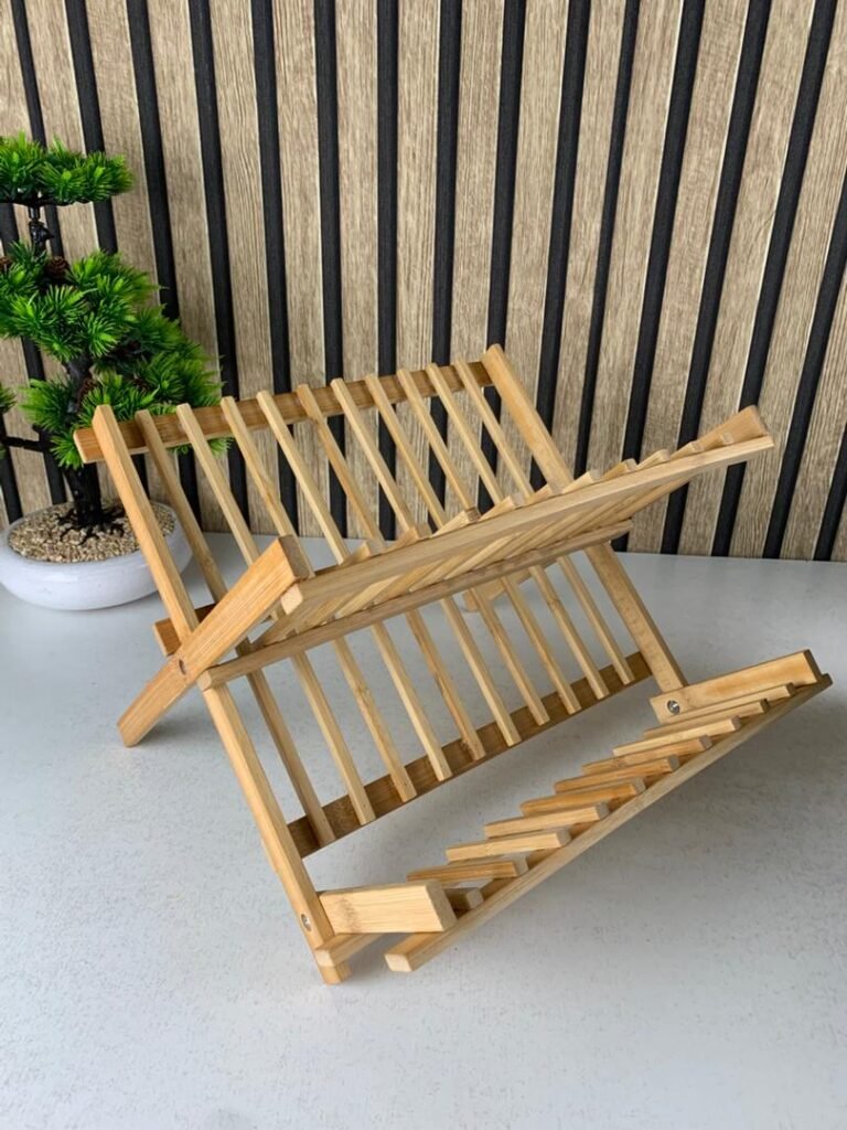 Égouttoir à Vaisselle en Bambou – Séchage Naturel & Design Pliable Éco-Friendly