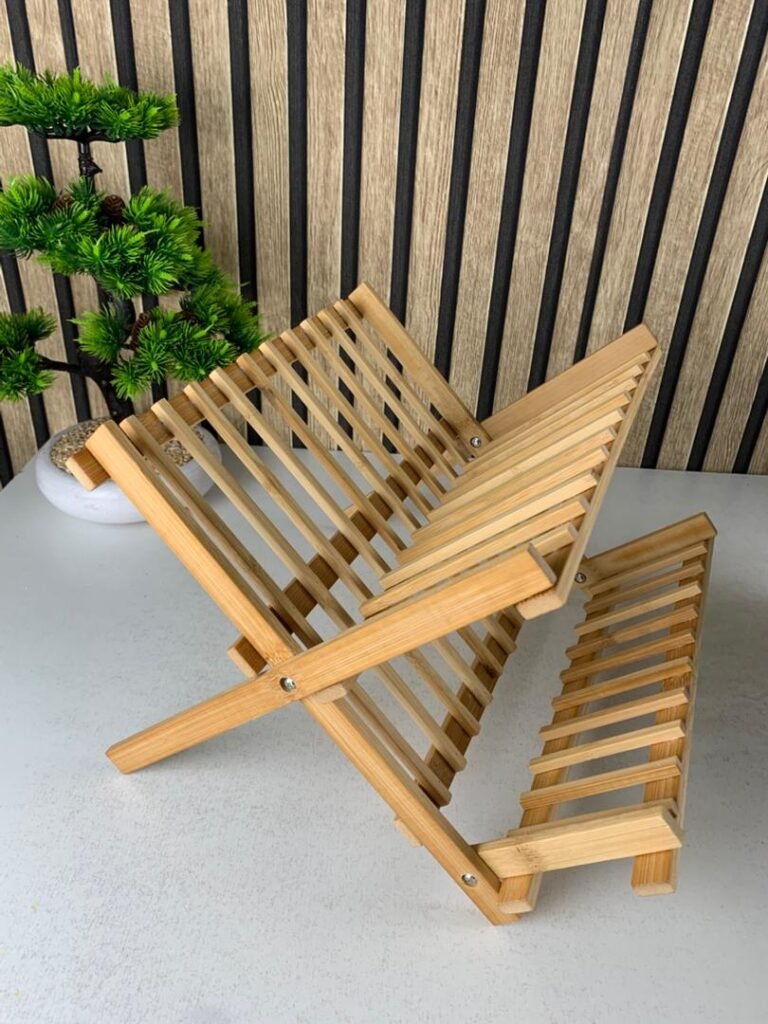 Égouttoir à Vaisselle en Bambou – Séchage Naturel & Design Pliable Éco-Friendly