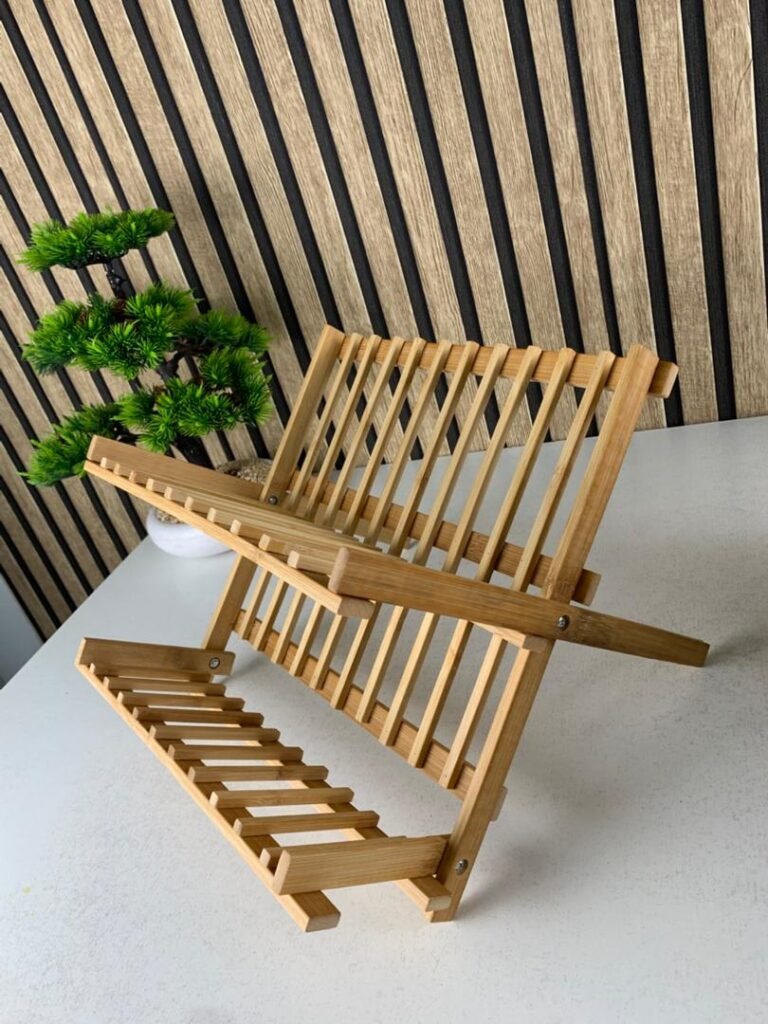 Égouttoir à Vaisselle en Bambou – Séchage Naturel & Design Pliable Éco-Friendly