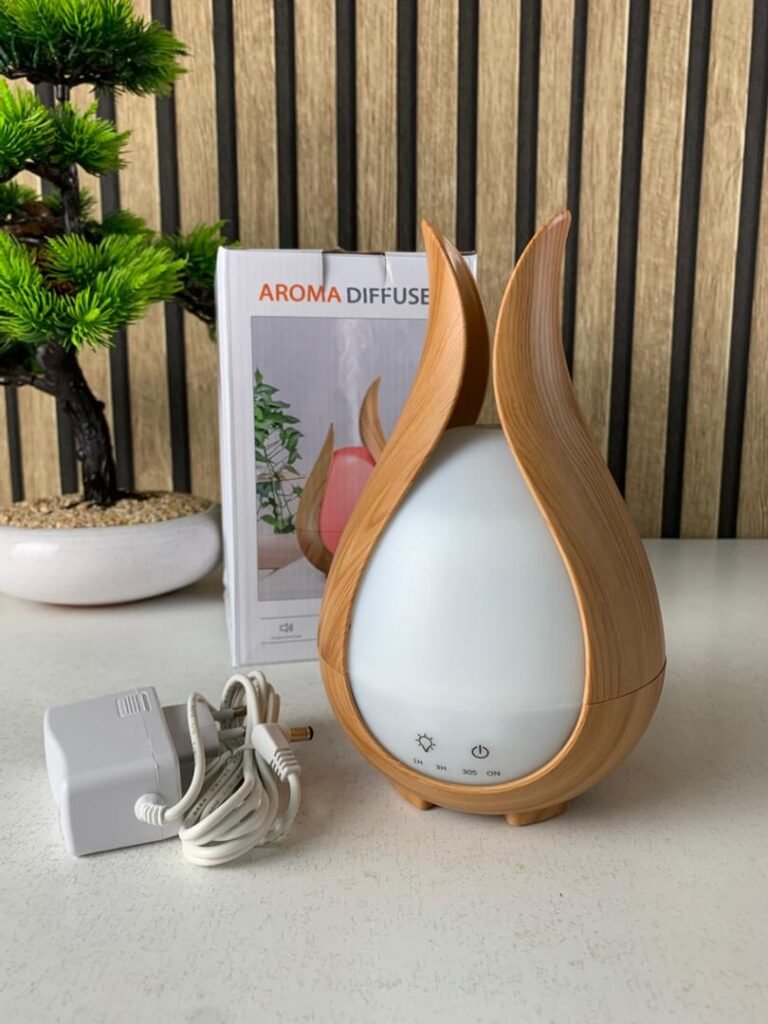 Humidificateur d’Air Bois & LED 7 Couleurs – Diffuseur Silencieux à Grande Capacité