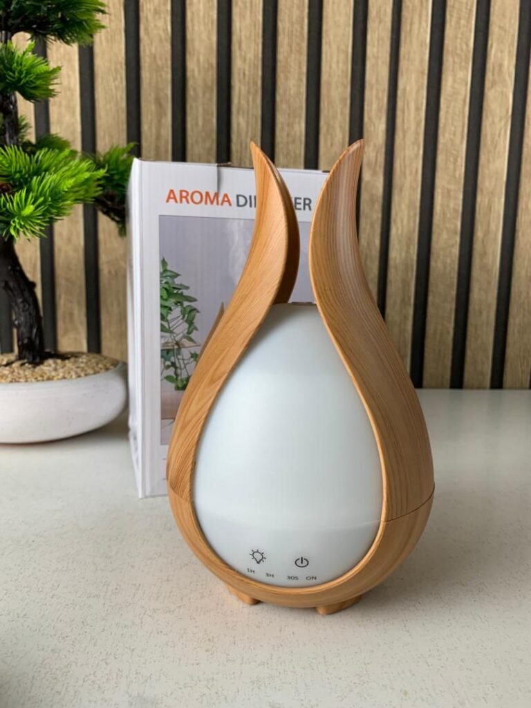Humidificateur d’Air Bois & LED 7 Couleurs – Diffuseur Silencieux à Grande Capacité