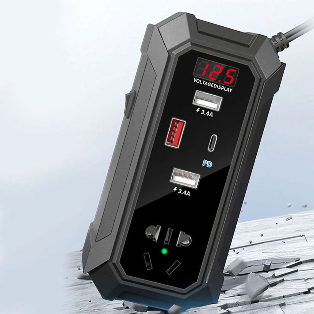 Inverter de Voiture 12V/24V à 220V Multiports Super Fast Charge – Puissance et Sécurité en Route - الصورة 3