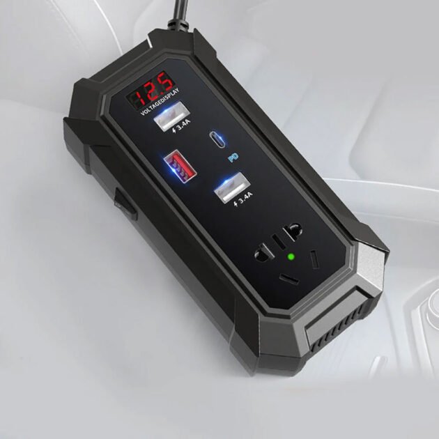 Inverter de Voiture 12V/24V à 220V Multiports Super Fast Charge – Puissance et Sécurité en Route