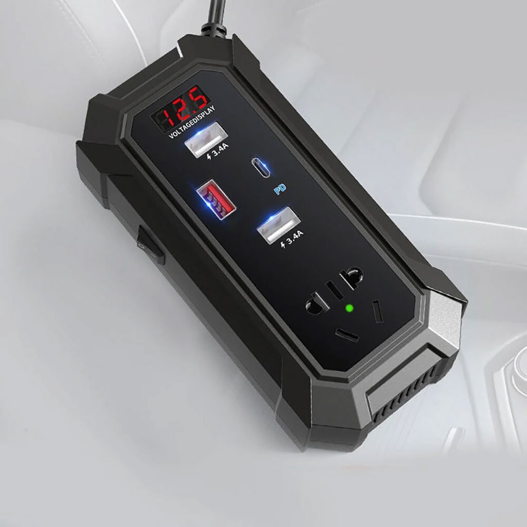 Inverter de Voiture 12V/24V à 220V Multiports Super Fast Charge – Puissance et Sécurité en Route - الصورة 2