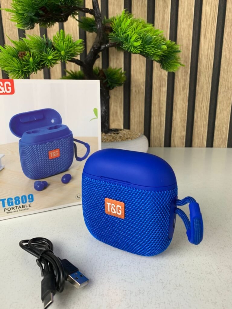 Haut Parleur et Écouteurs Sans Fil Portables 2en1 TG809 Son puissant + écouteurs TWS intégrés