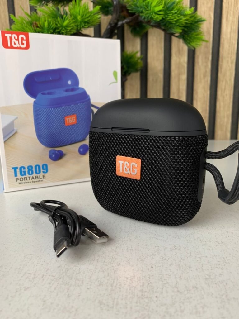 Haut Parleur et Écouteurs Sans Fil Portables 2en1 TG809 Son puissant + écouteurs TWS intégrés