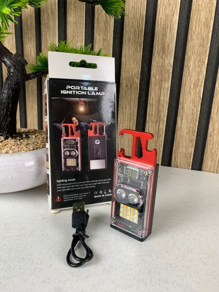 Mini lampe COB rechargeable Type‑C avec écran batterie – outil d’urgence multifonction