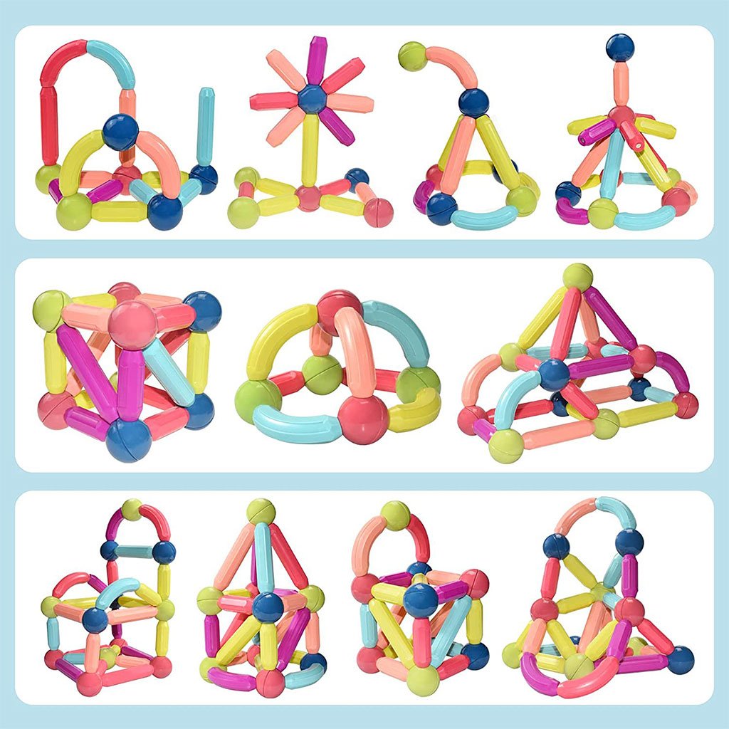 Blocs de Construction Magnétiques 42 pièces pour Enfants – Construire, apprendre et imaginer en s’amusant - الصورة 2
