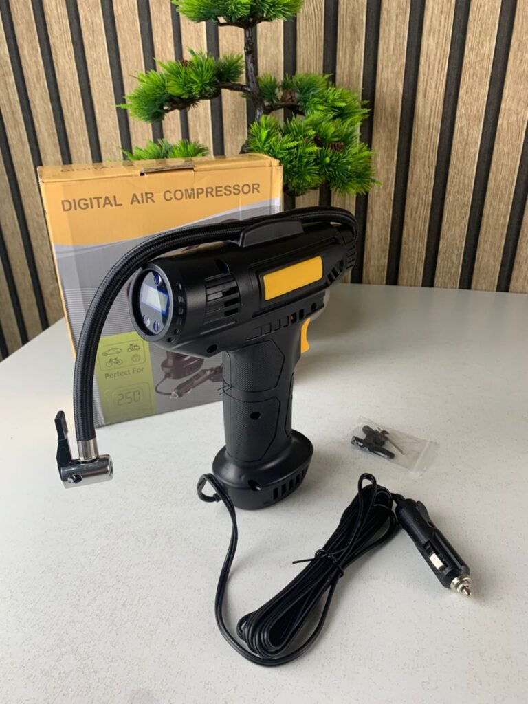 Compresseur Voiture 12V 120W avec Pistolet Gonfleur LED – Gonflage Rapide, Précis & Portable