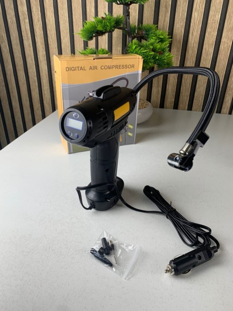 Compresseur Voiture 12V 120W avec Pistolet Gonfleur LED – Gonflage Rapide, Précis & Portable