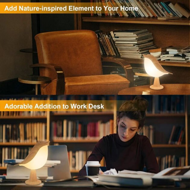 Lampe de Table Portable LED Colibri – Éclairage Doux, Design Élégant