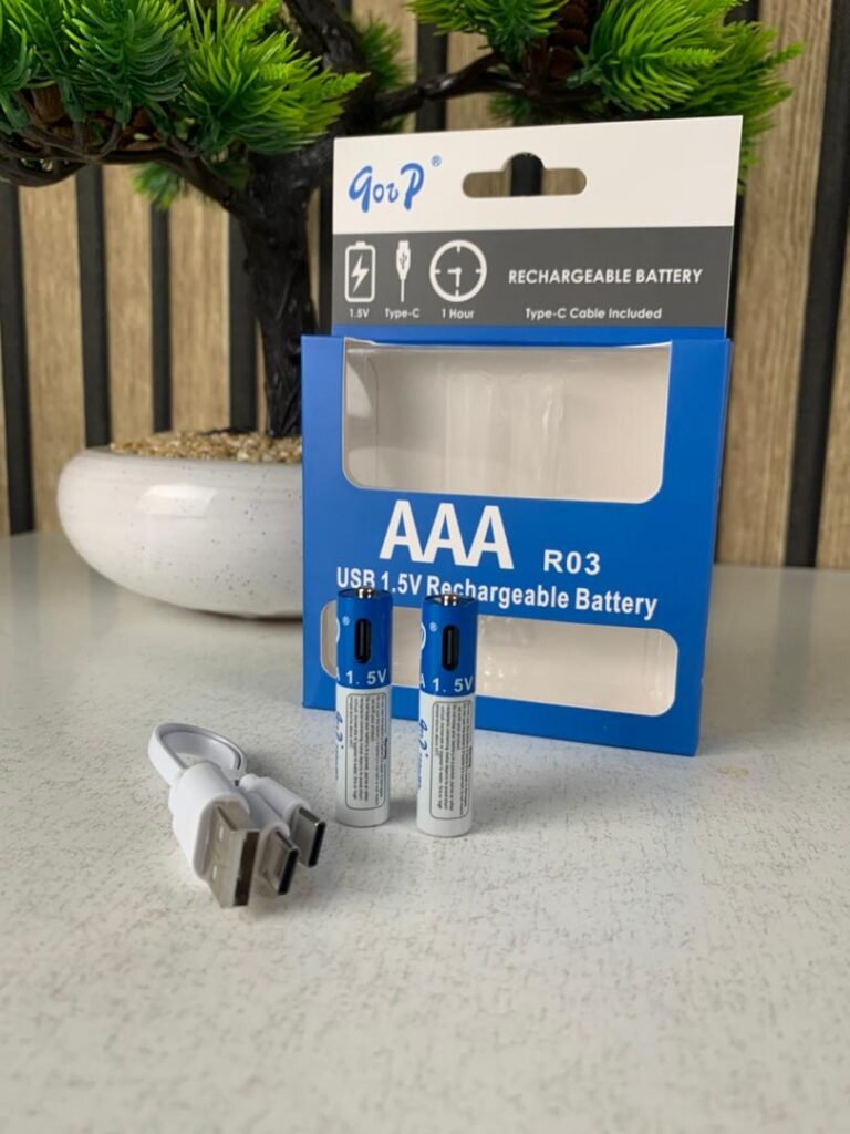 2 Piles Rechargeables Lithium-Ion Type-C 1.2V 800mA – Batterie Intelligente et Pratique