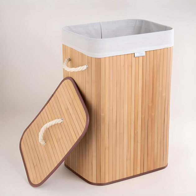 Panier à Linge pour Vêtements Sales en Bambou de Grande Capacité Organisation pratique – élégance naturelle pour votre intérieur