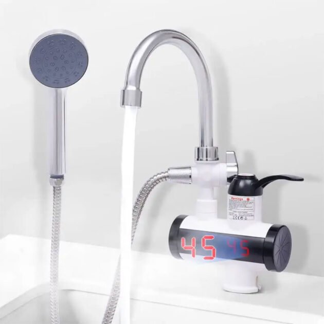 Robinet Chauffant Électrique avec Douchette – L’Eau Chaude en 3 Secondes Chrono