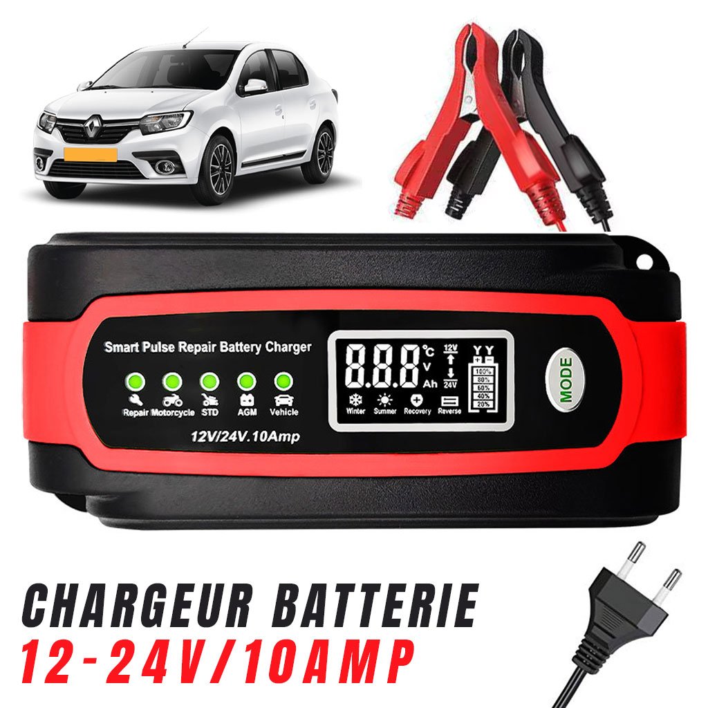 Chargeur de Batterie Voiture Intelligent 12-24V 10A – Puissance et Sécurité